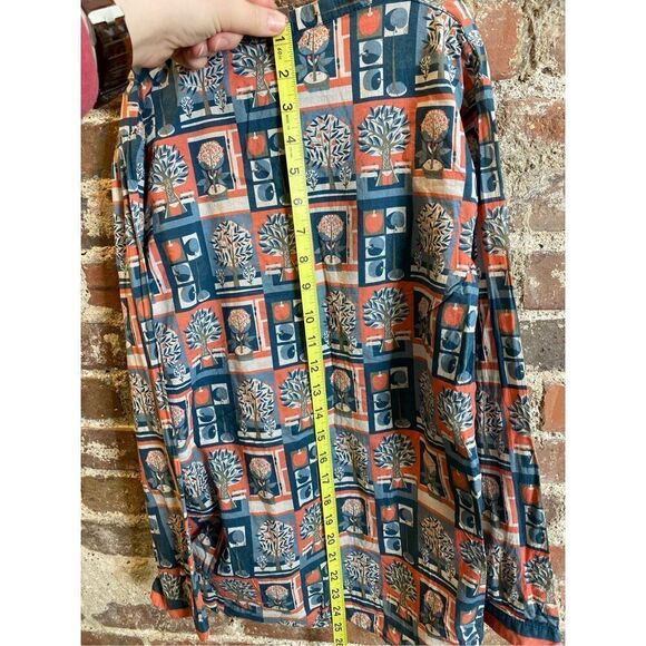 Lime Light Multi Long Sleeve Button Down Top Tie Front Girls 12-13 - Picture 3 of 6